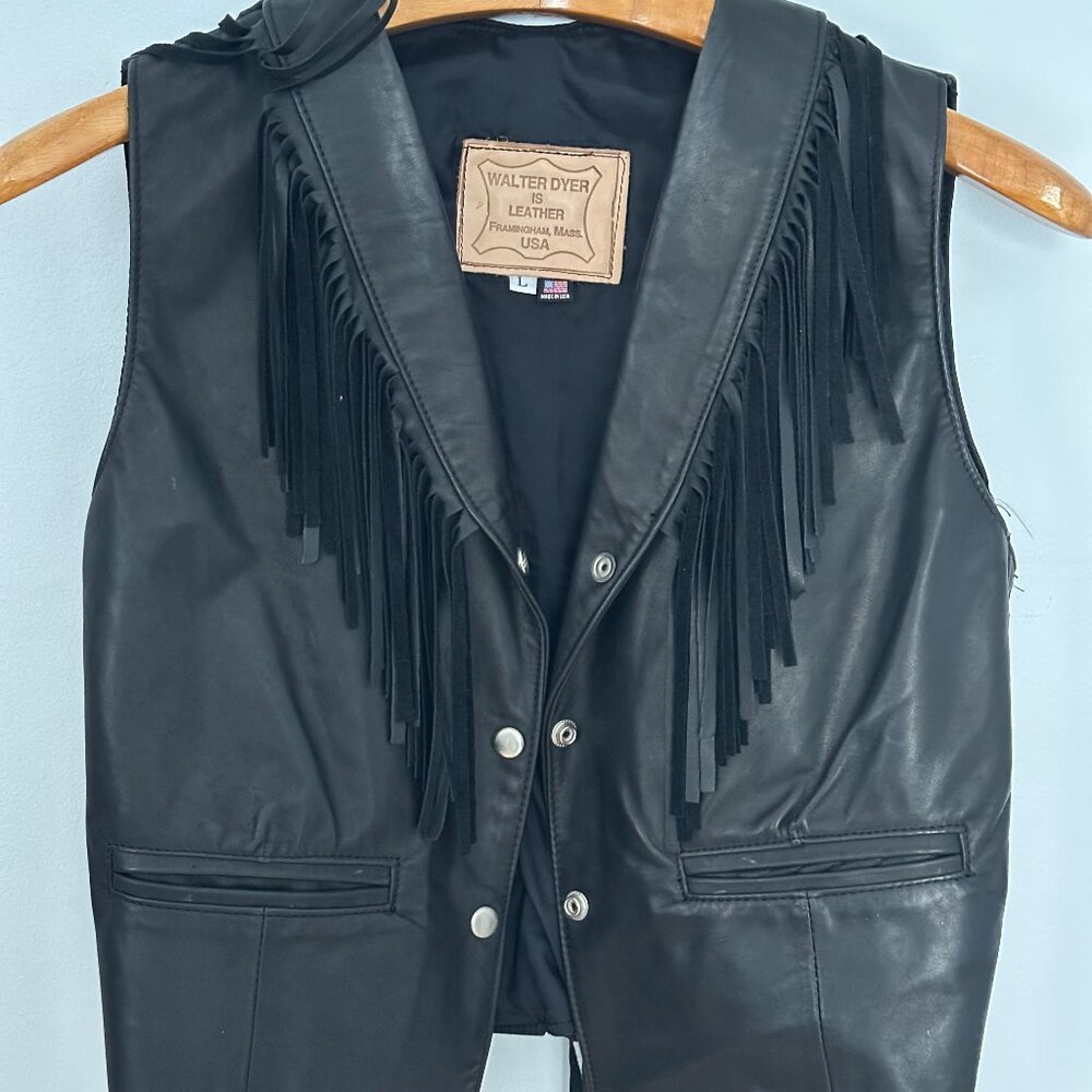 NWOT Women's Walter Dyer Leather Vest Size Large - MINT
